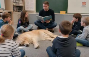 Sonderpädagogen auf vier Pfoten Hund im Klassenzimmer